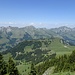 Ausblick zur Alp Corjon und Les Villards sowie zum Dent de Lys & Co.