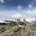 Auf dem Gipfel des Riffelhorns mit grandiosem Blick zum verhangenen Matterhorn