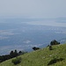 Rast auf der Hasenmatt: Bieler- und Neuenburgersee. Auch der Murtensee war zu sehen, hier vielleicht knapp am linken Bildrand noch drauf.