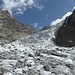 Rückblick im untersten Teil des Tschierva-Gletschers