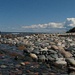 Rock covered beach of Whitefish Bay