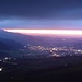 Nachtaufnahme vom Sonnenuntergang und Appenzell