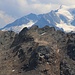 Aussicht von der Chamanna Georgy (3202m) über den Piz Albris (3165,9m) zum eisgepanzerten Piz Cambrena (3606m).