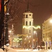 Vilnius: In der Einkaufsstrasse Gediminos prospektas mit sicht auf den Glockenturm (Katedros bokštas).