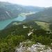 Blick vom Klobenjoch zum Achensee u. zum Kotalm Mitterleger, über den ich zum See wandern möchte.