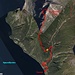 Ungefähre Aufstiegsroute