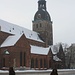Der mächtige Dom (Doma baznīca) in Rīga, das Herz der Altstadt. 1211 wurde der Grundstein gelegt, aber erst später im 14.Jahrhundert wurde der Turm auf seine heutige Grösse erhöht. 