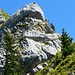 Blick zurück zu der heiklen Abstiegsstelle