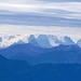 Die Gipfel der Bernina in Wolken