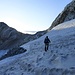 Aufstieg zur Felsstufe zum Übergang auf den Tènè Gletscher