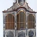 Confessionale in legno marmorizzato con decorazioni in oro zecchino.