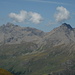 View to Piz Forbesch & Piz Arblatsch at 10 o'clock. The clouds have grown a bit.
