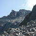 A glimpse of the summit - still more than 300 m elevation gain to go.