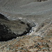 View down into the couloir.