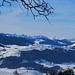 Zoom von der Hüslersegg Richtung Südwesten mit interessanten Gipfeln in der Ferne, von der Hundwiler Höhi bis zum Hochhamm.