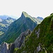 Hinten der grosse grüne Berg ist der Tierberg vom Gipfel des Bockmattli aus gesehen.