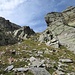 Il bel canale erboso da cui accedere alla parte sommitale della salita.