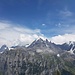 Eiger, Silberhorn und Jungfrau - der Mönch hält sich züchtigst bedeckt