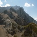 Riffelwandspitzen und Zugspitze,der kleine grüne Buckel rechts unten heißt Riffeltorkopf