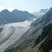 Corbassière-Gletscher, links auf der Moräne die fbx-Hütte