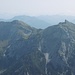 Blick von der Bettlerkarspitze (8 Jahre später) zu bei der geschilderten Tour betretenen Gipfeln.