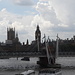 Parlament, Big Ben und Westminster Abbey von der Themse aus
