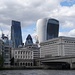 Die modernen Wolkenkratzer in der City of London