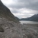 Zwischen See und Gletscherzunge bildet sich derzeit Schwemmland.