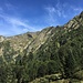 Il versante di salita visto dalla zona dell'Alpe Dorchetta nella luce del pomeriggio (una settimana prima)