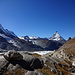 Gletscherschliff und Gletscher vor dem Matterhorn