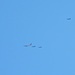 drei Schweizer Kampfjets und eine Swiss-Maschine zogen länger ihre Kreise - eine Übung für die Luftraumüberwachungs-Flugzeuge, wie ich später in der Zeitung lies