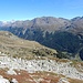 Rückblick auf die Tipi-Zelte auf Meide Oberstafel, wo einst [u Alpenorni] verweilte - und zu Schwarz-, Dreizehnten-, Bort- und Ginalshorn