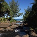 Backgroundfoto auf die Hanakapi'ai Beach, bis zum Wasserfall überqueren wir den gleichnamigen Fluss noch ca. 3mal...
