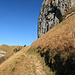 Rückblick auf den Wanderweg, unterhalb des Hohen Kasten