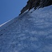 Die unangenehme Querung unter dem Gipfel (Abstiegsfoto)