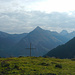 Gegenüber die Allgäuer Alpen mit Üntschenspitze und Widderstein