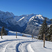 Rückblick, eine herrliche Winterlandschaft mit idealem Pulverschnee zum Schneeschuhlaufen, ca. 20-30 cm tief.