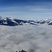 Panorama Alvierkette und Alpstein mit dem Nebelmeer