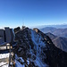 Erster Blick auf das Berggasthaus von Mario Botta auf dem Monte Generoso