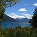 Am Lago Menéndez mit dem Blick zum Glaciar Torecillas. Der Gipfel ist nur 2253 m hoch und dennoch vergletschert.