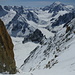 Tiefblick vom Col de la Grande Rocheuse hinunter ins Whympercouloir