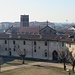 I corpi di fabbrica del castello, oggi ospitano i Musei Civici e la Pinacoteca. Dietro la chiesa di San Cristoforo in San Pietro Martrire.