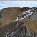 Blick vom Chli Alvier zurück zum Alvier. Beim Wiederaufstieg haben wir den Gipfel über den Nordwestgrat (rechts der Schneefelder) erreicht