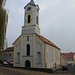 Hrob, kostel sv. Barbory (Kirche der hl. Barbara), passend für eine Bergstadt
