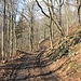 Flurweg an der Flanke des Domaslavické údolí (Deutzendorfer Grund), zum Glück war der Boden heute hart gefroren.