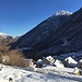 Start in Fontane bei sehr winterlichen Verhältnissen (hinten Cima dell'Ovac)