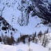 Lärchen-Slalom. Abfahrt von der Creste ins Valle di Vergeletto