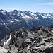 Blick von der Stallkarspitze in südwestliche Richtung zum Hauptkamm der Allgäuer Alpen