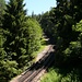 La voie de chemin de fer Martigny - Chamonix depuis le sentier des diligences