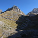 Im Aufstieg zwischen Dobri do und Zeleni vir - Kurz nach dem Beginn unserer Tour ist das Urdeni do erreicht. Das Tal wird östlich (rechts) in der Flanke passiert, welche im Moment noch im Schatten liegt.